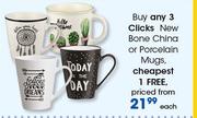 Clicks New Bone China Or Porcelain Mugs-Each
