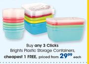 Clicks Brights Plastic Storage Containers-Each