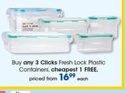  Clicks Fresh Lock Plastic Containers-Each