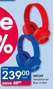 M Stuff Headphones Blue Or Red-Each