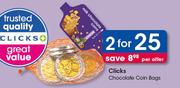 Clicks Chocolate Coin Bags-For 2