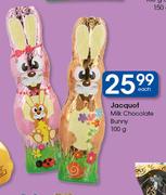 Jacquot Milk Chocolate Bunny-100g Each