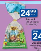 Jacquot Mini Chocolate Bunnies-75g Each