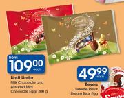 Lindt Lindor Milk Chocolate & Assorted Mini Chocolate Eggs-300g Each