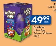 Cadbury Hollow Egg Astros Or Whispers-100g Each