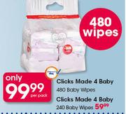Clicks Made 4 Baby-240 Baby Wipes Per Pack