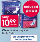 Clicks Maxi Sanitary Pads Single Packs-Per Pack