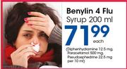 Benylin 4 Flu Syrup 200ml