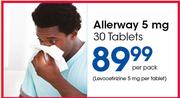 Allerway 5mg 30 Tablets-Per Pack
