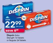 Disprin Extra Strength 16 Tablets Or Regular 24 Tablets-Per Pack