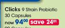 Clicks 9 Strain Probiotic 30 Capsules-Per Pack