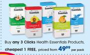 Clicks Health Essentials Products-Per Pack