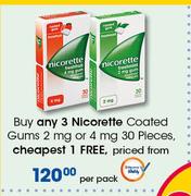 Nicorette Coated Gums 2 mg Or 4 mg 30 Pieces-Per Pack