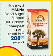 Manna Blood Sugar Support 180 Caplets-Per Pack