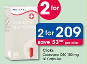 Clicks Coenzyme Q10 150 mg 30 Capsules-For 2