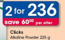 Clicks Alkaline Powder-2 x 225g