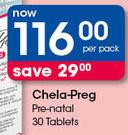 Chela Preg Pre Natal 30 Tablets-Per Pack