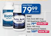 GNC Folic Acid 400mcg-100 Vegetarian Tablets Per Pack