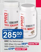 GNC Pro Performance 100% Casein Chocolate-2.2lb Each