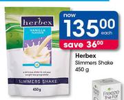 Herbex Slimmers Shake-450g Each
