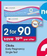 Clicks Early Pregnancy Single Test-For 2