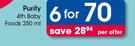 Purity 4th Baby Foods-6X250ml Per Offer