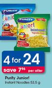 Purity Junior! Instant Noodles 4X53.5g Per Offer