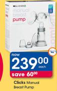 Clicks Manual Breast Pump-Each