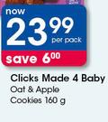 Clicks Made & Body Oat & Apple Cookies-160g Per Pack