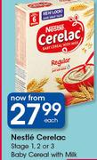 Nestle Cerelac Satge 1,2 Or 3 Baby Cereal With Milk-250g Each