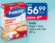 Purity Stage 1 Baby Cereal (With Milk)-450g Each