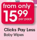 Click Pay Less Baby Wipes-Per Pack