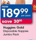 Huggies Gold Dispasable Nappies Jumbo Pack-Per Pack