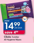 Clicks Toddler 40 Hygiene Wipes-Per Pack 