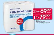 Clicks Pay Less 2 Ply Toilet paper 18 Rolls-Each