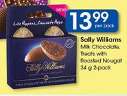 Sally Williams Milk Chocolate Treats With Roasted Nougat 2 Pack-34g Per Pack