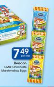 Beacon 3 Milk Chocolate Marshmallow Eggs-Per Strip