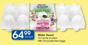 Mister Sweet 12 Candy Coated Milk Chocolate Hens Eggs-Per Pack