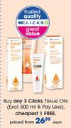 Clicks Tissue Oils(Excl. 500ml & Pay Less)-Each
