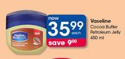 Vaseline Cocoa Butter Petroleum Jelly-450ml Each
