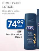 E45 Rich 24hr Lotion-200ml Each