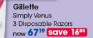 Gillette Simply Venus 3 Disposable Razors-Per Pack