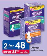 Always 40 Pantyliners-For 2
