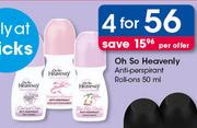 Oh So Heavenly Anti-Perspirant Roll On-4 x 50ml