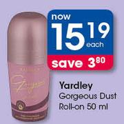 Yardley Gorgeous Dust Roll On-50ml