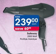 Safeway 2000 Watt Prostyle Hairdryer-Each