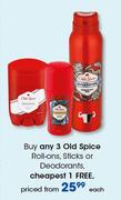 Old Spice Roll Ons, Sticks Or Deodorants-Each