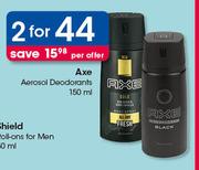Axe Aerosol Deodorants-2X150ml