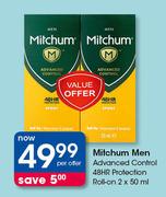 Mitchum Men Advanced Control 48HR Protection Roll On-2X50ml