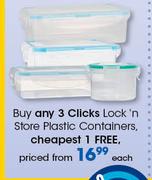 Clicks Lock 'N Store Plastic Containers-Each
